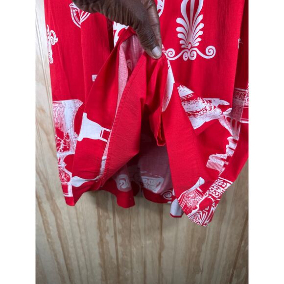 Soft Surroundings Maxi Skirt Grecian Urn Print Y2K Cottagecore Cotton Vintage - Picture 7 of 12